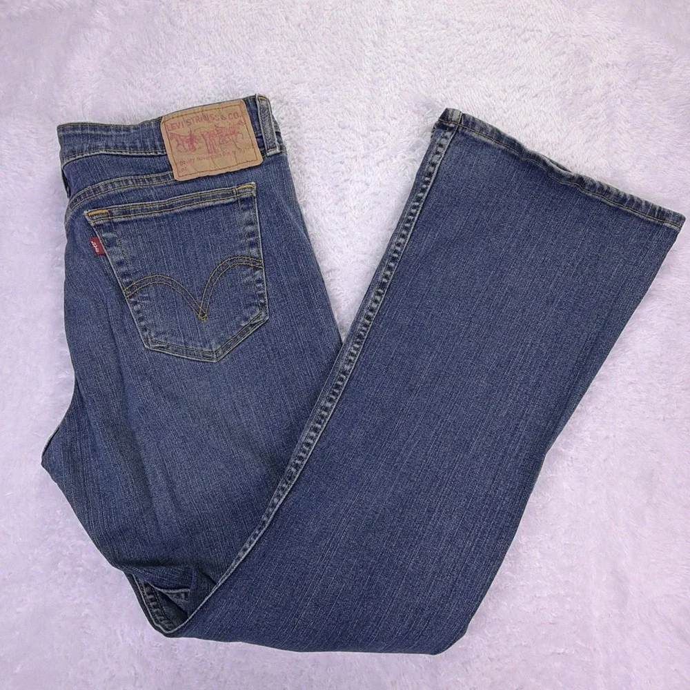 Vintage Levis 519 Flare Womens 13M (34x31)‎ Flare Boot Stretch Denim Jeans Y2K